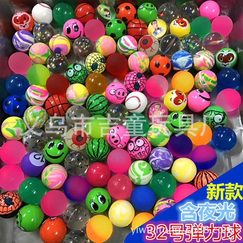 Bouncy Ball Factory Wholesale Pinball Machine Mixed Elastic Ball 32 No. Capsule Ball Elastic Ball Free Shipping