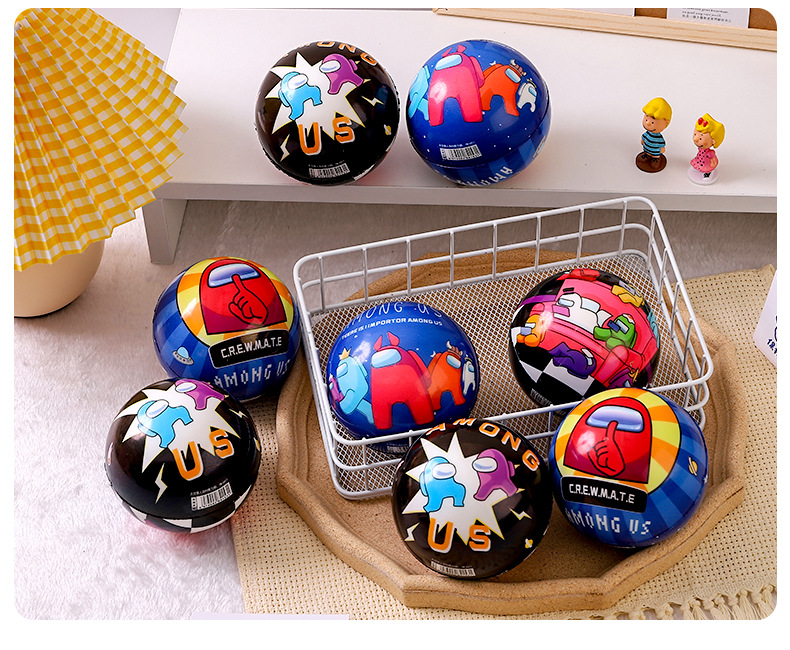 Large Size 10cm Elastic Ball Children Student Slap Small Basketball Cartoon Print Bouncing Ball Children Pu Bouncy Ball