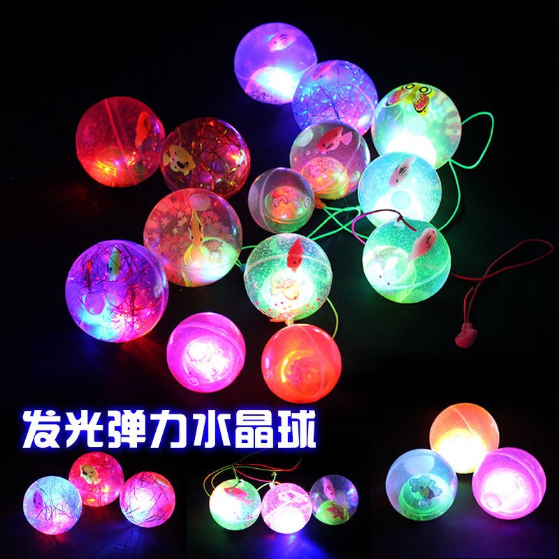 Large Elastic Ball Luminous Jumping Ball Bouncy Ball Luminous Ball Children's Toy Water Polo Stall Throwing Leather Decompression
