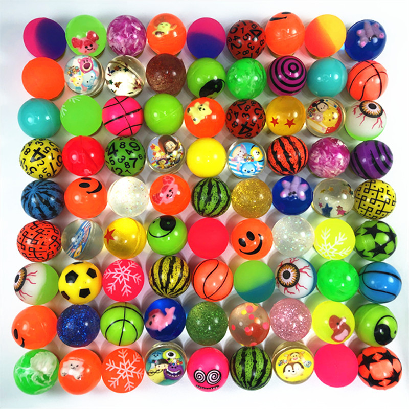 No. 27 Mixed Rubber Bouncy Ball Colorful Fun Park Haidilao Floating Toys 25mm Children Bouncing Ball Wholesale