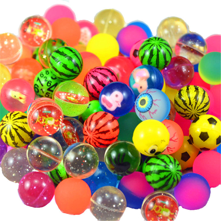 No. 27 Mixed Rubber Bouncy Ball Colorful Fun Park Haidilao Floating Toys 25mm Children Bouncing Ball Wholesale