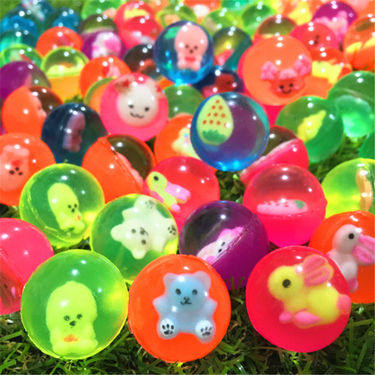 No. 27 Mixed Rubber Bouncy Ball Colorful Fun Park Haidilao Floating Toys 25mm Children Bouncing Ball Wholesale