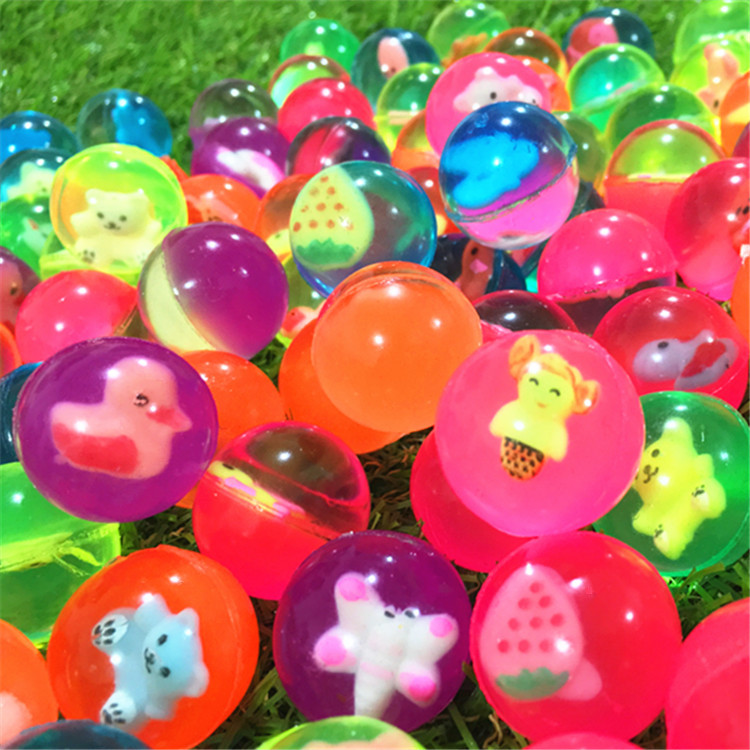 No. 27 Mixed Rubber Bouncy Ball Colorful Fun Park Haidilao Floating Toys 25mm Children Bouncing Ball Wholesale