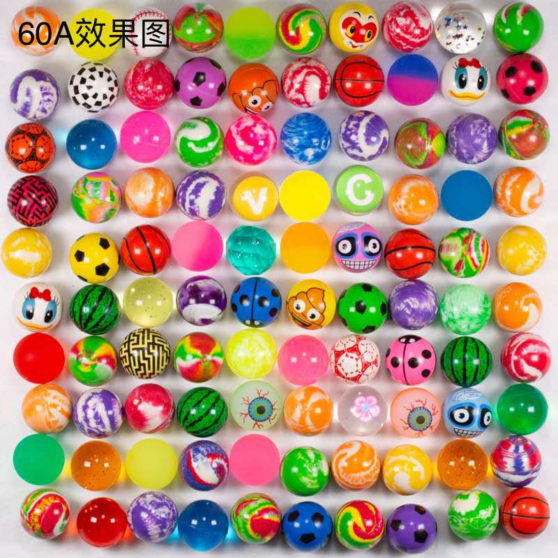 No. 32 Elastic Ball 100 Yiwu Stall Children Toy Ball Solid Bouncy Ball One Yuan Gashapon Machine Bouncing Ball