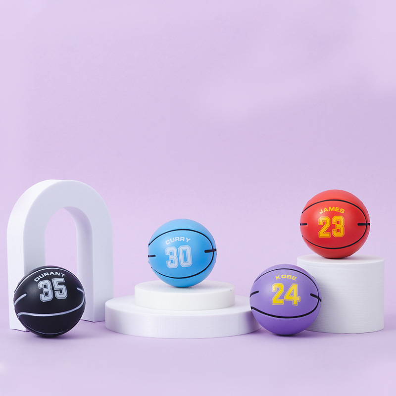 Solid Small Basketball Cartoon Pu Bouncing Ball High Elasticity Good Grip Children Student Toys Small Ball Bouncy Ball