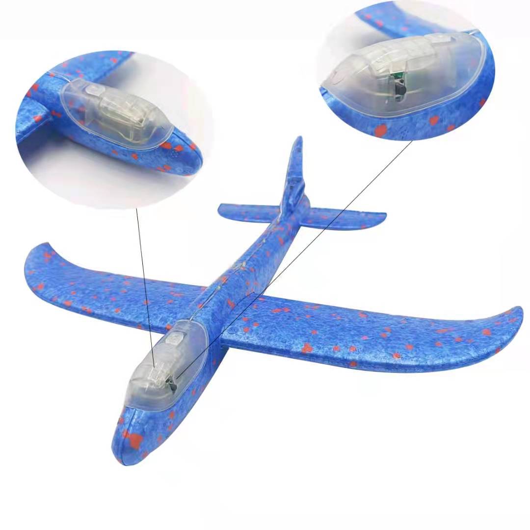 Factory Wholesale Toy Model Bubble Plane 38cm Hand Throw Plane Model Airplane Children Glider Luminous Toys