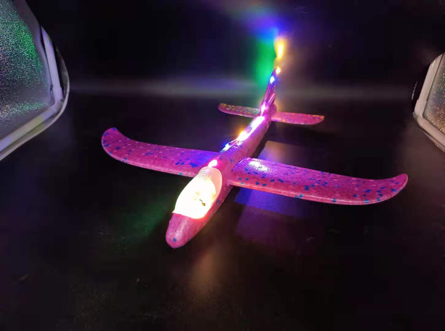 Factory Wholesale Toy Model Bubble Plane 38cm Hand Throw Plane Model Airplane Children Glider Luminous Toys