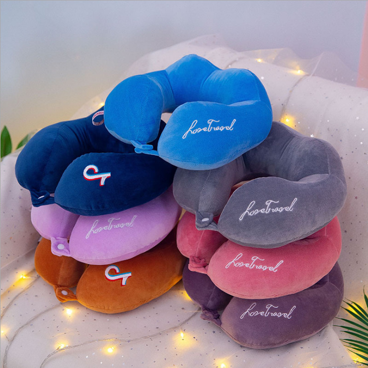 New Creative Memory Foam Neck Pillow Plush Toy Gift Customization plus Logo Office U-Shaped Pillow Plane Travel Pillow