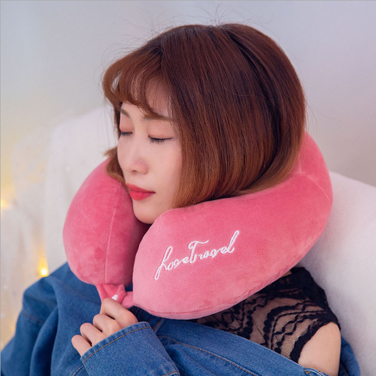 New Creative Memory Foam Neck Pillow Plush Toy Gift Customization plus Logo Office U-Shaped Pillow Plane Travel Pillow