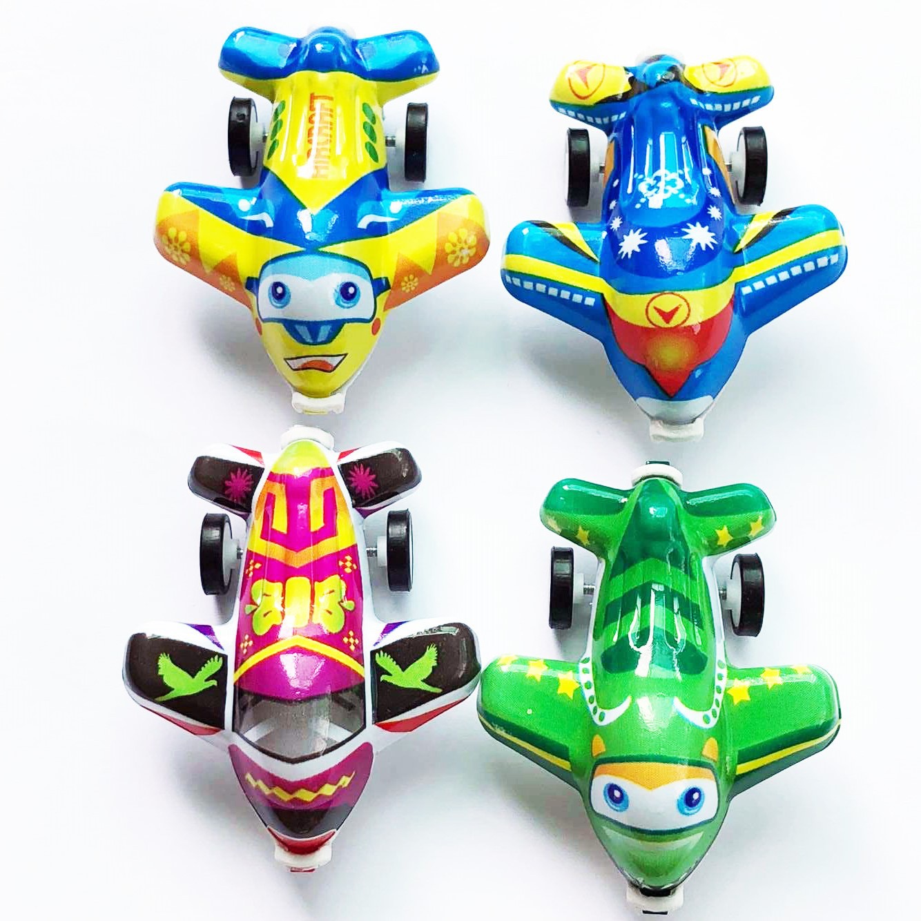 Children's Cartoon Mini Warrior Small Plane Children's Simulation Warrior Fighter Model Toy Stall Hot Sale