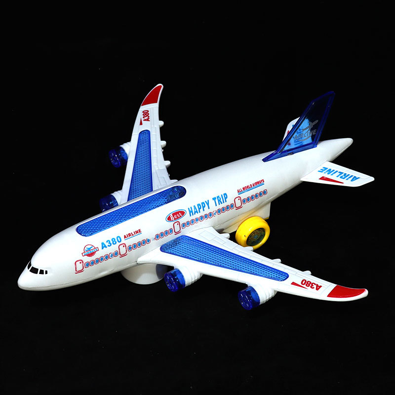 Airbus A380 Light-Emitting Electric Universal Plane Children's Toy Aircraft Model Assembled Toy Wholesale