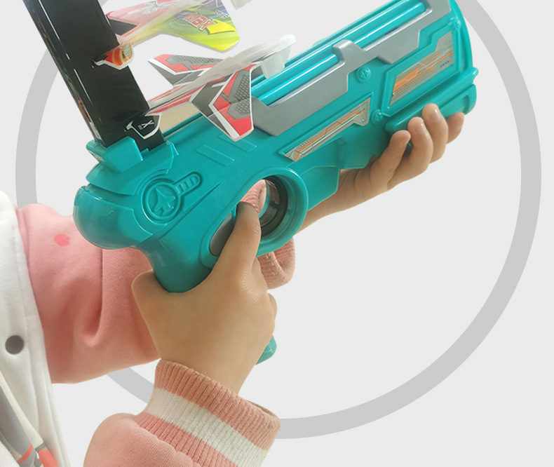 Cross-Border Hot Selling Catapult Bubble Plane Gun-Type Throwing Cyclotron Launcher Glider Children Outdoor Toy Gun Wholesale