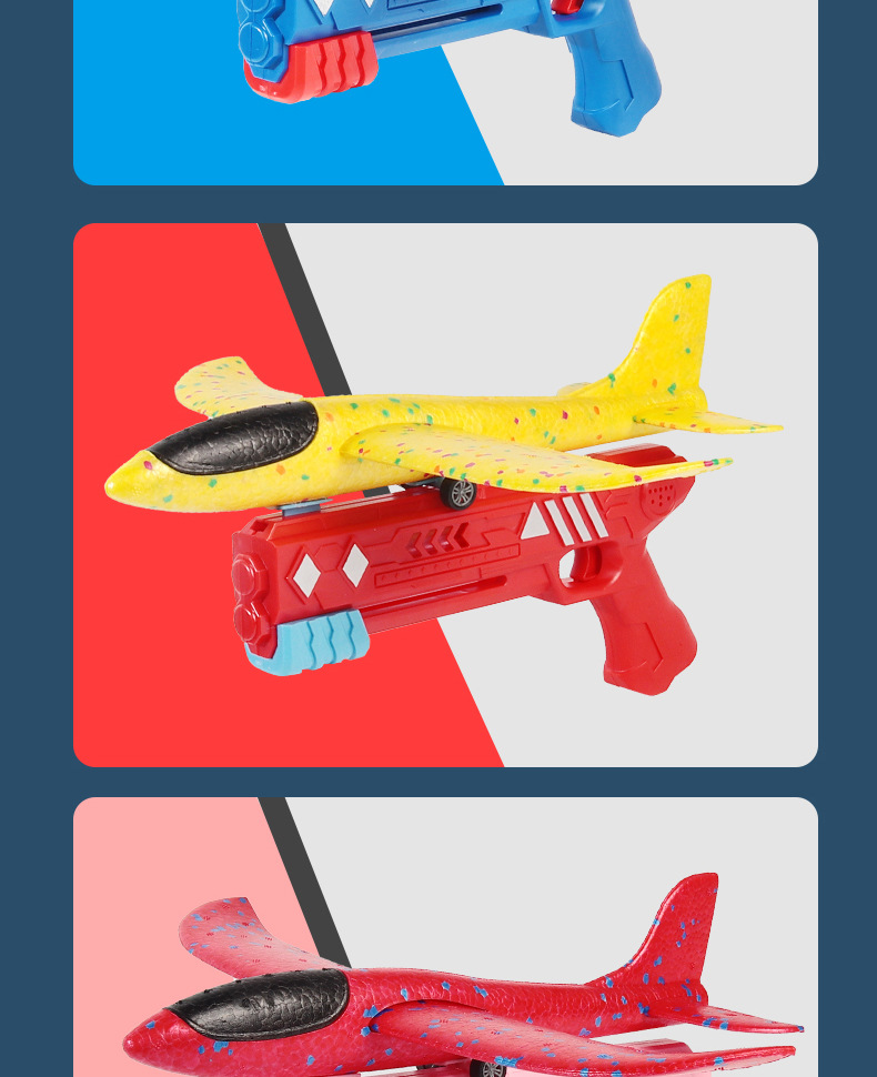Cross-Border Catapult Bubble Plane Gun Children's Toy Foam Gun-Type Launch Aircraft Gun Hand Throw Plane Children's Toy