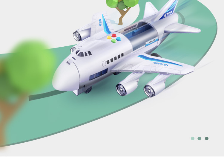 Children's Toy Model Simulation Inertial Story Aircraft Toy Early Education Sound and Light Track Toy Passenger Plane Storage Car