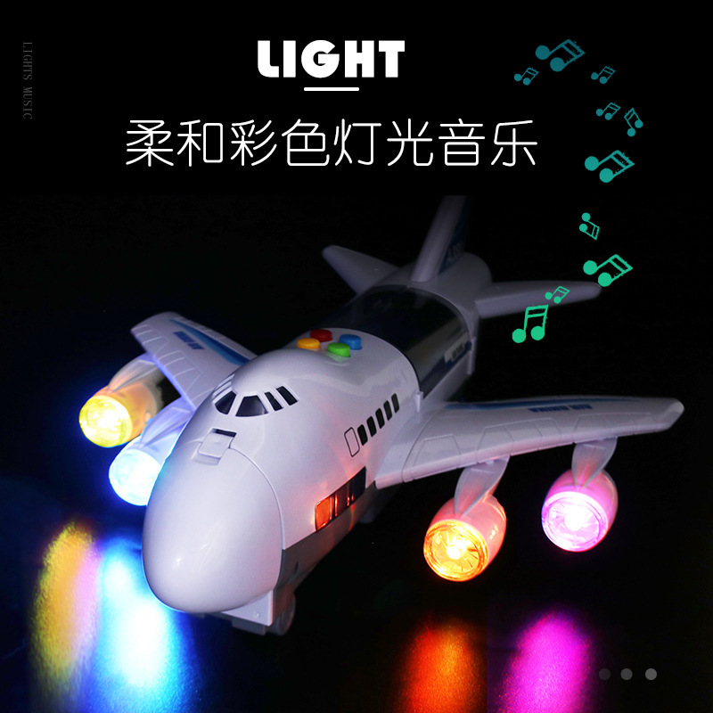 Children's Toy Model Simulation Inertial Story Aircraft Toy Early Education Sound and Light Track Toy Passenger Plane Storage Car