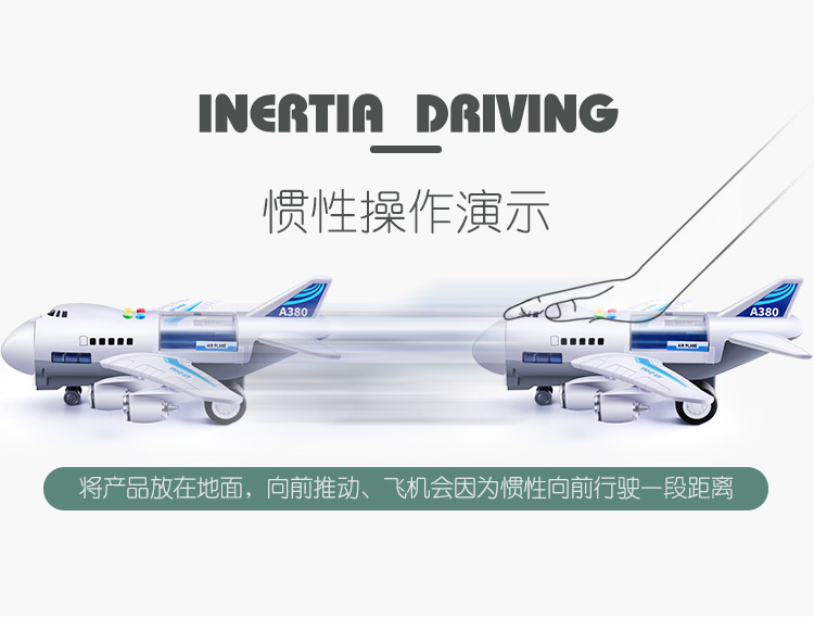 Children's Toy Model Simulation Inertial Story Aircraft Toy Early Education Sound and Light Track Toy Passenger Plane Storage Car