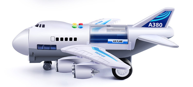 Children's Toy Model Simulation Inertial Story Aircraft Toy Early Education Sound and Light Track Toy Passenger Plane Storage Car