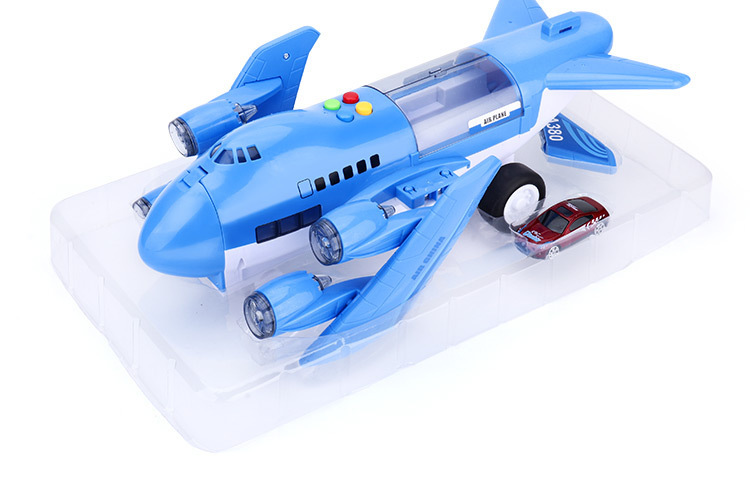 Children's Toy Model Simulation Inertial Story Aircraft Toy Early Education Sound and Light Track Toy Passenger Plane Storage Car