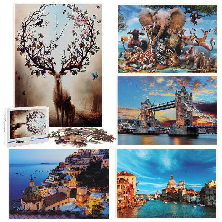 Plane Puzzle 1000 Pieces Adult One Piece Anime Pressure Reduction Toy Gift Children Cartoon Pattern Paper Puzzle