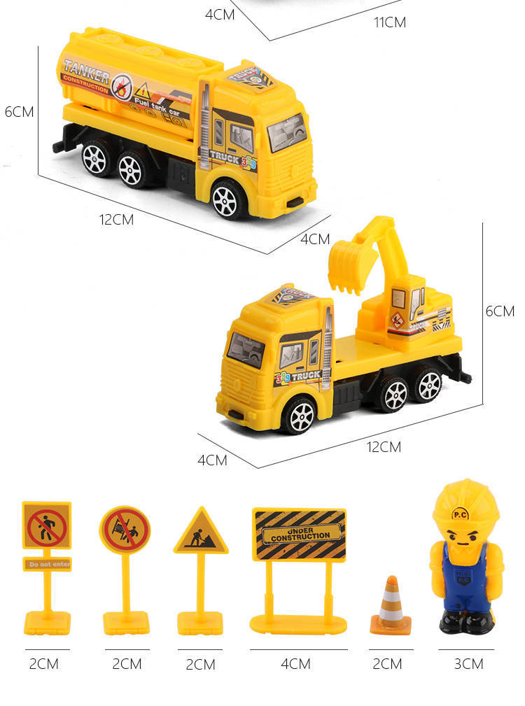 Children's toy car large engineering car set fire engine police car tank plane car boy puzzle