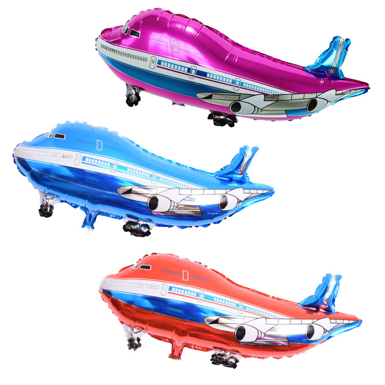 Children's Birthday Decoration Passenger Plane Balloon Baby Party Arrangement Aluminum Foil Balloon Cartoon Aircraft Toy Aluminum Film Balloon