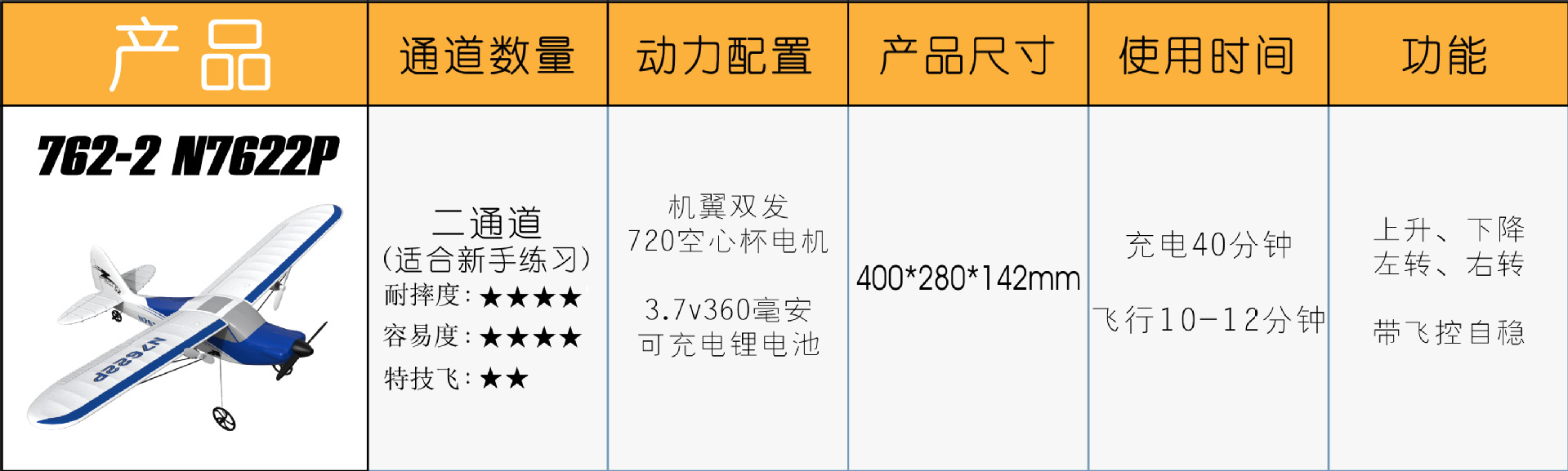 Cross-Border Volantexrc Remote Control Aircraft Electric Toy Aircraft Four-Channel Stunt Model Aircraft Remote Control Bubble Plane