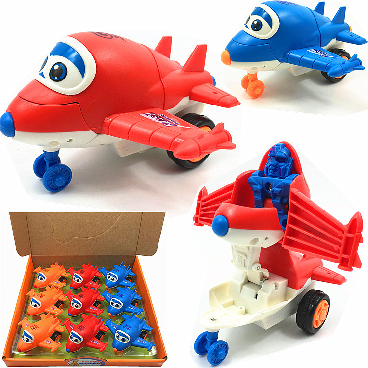 Collision Deformation Small Aircraft Inertial Aircraft Man Deformation Robot Children&#039;s Aircraft Model Toy Plane Toy
