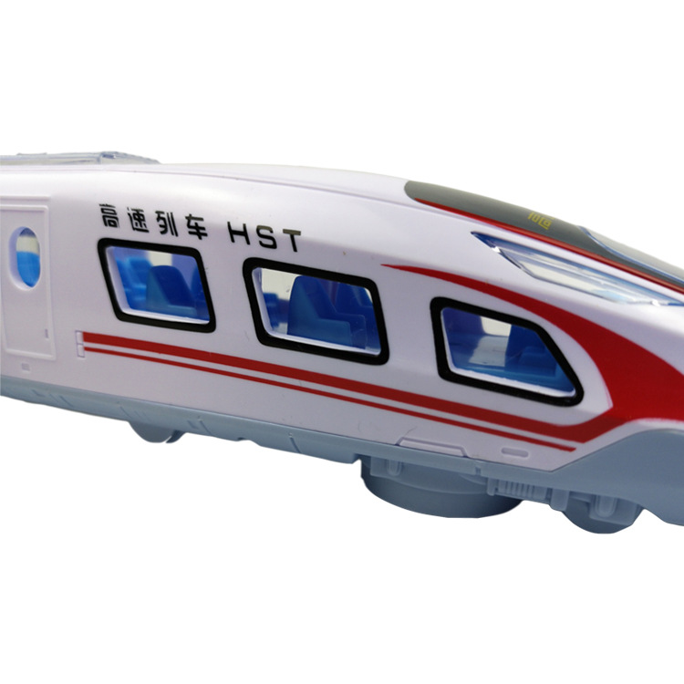 Children's Electric Universal Wheel CRH Harmony Locomotive Toy Light Music Simulation High-Speed Rail Motorcoach Train Model