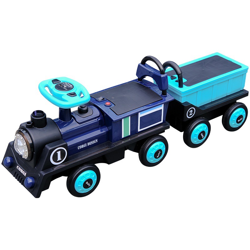 Children&#039;s Electric Quadricycle Small Train Can Sit Baby&#039;s Toy Car Remote Control Car Dual Drive with Music