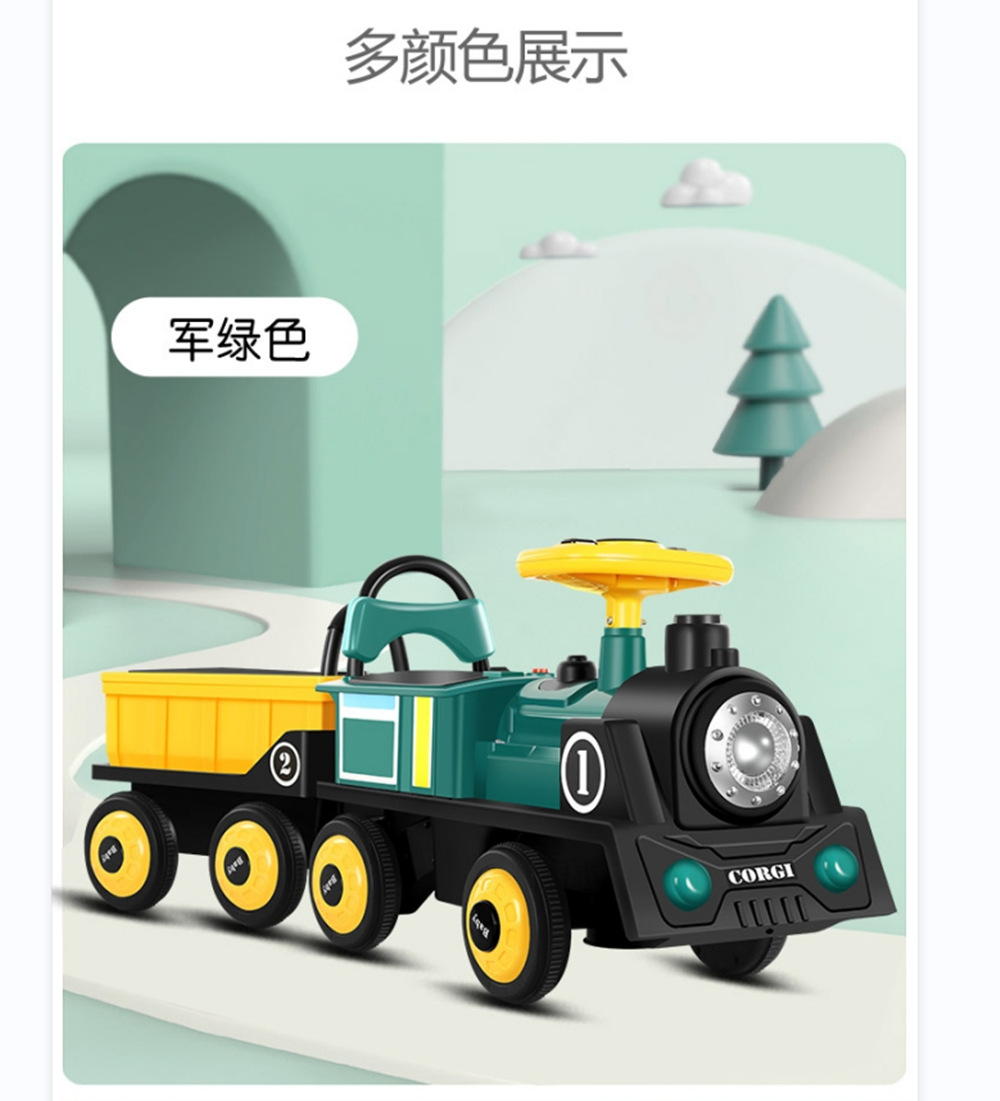 Children&#039;s Electric Quadricycle Small Train Can Sit Baby&#039;s Toy Car Remote Control Car Dual Drive with Music