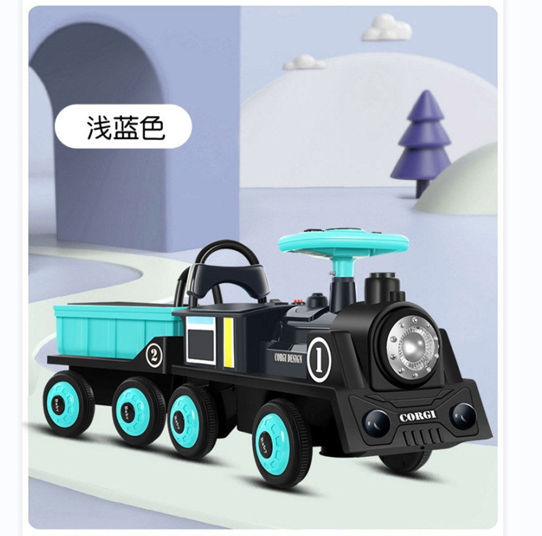 Children&#039;s Electric Quadricycle Small Train Can Sit Baby&#039;s Toy Car Remote Control Car Dual Drive with Music