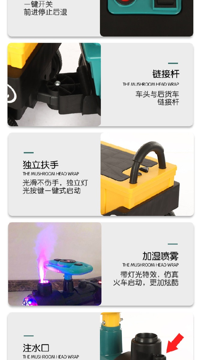 Children's Electric Quadricycle Small Train Can Sit Baby's Toy Car Remote Control Car Dual Drive with Music