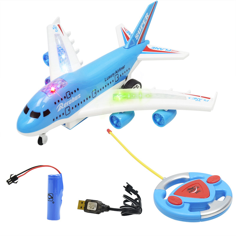 Four-Way Electric Remote Control Aircraft Simulation Air Passenger Plane Sound 747 Air Bus Civil Aviation Toy Model