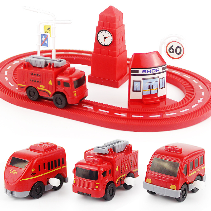 Cheng Locus Wind-up Spring Rail Car Toy High-Speed Rail Car CRH Harmony Train Set Puzzle Boy Winding