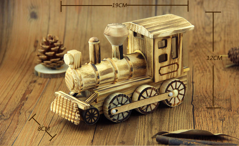 Handmade Wooden Simulation Locomotive Wooden Toy Children's Wooden Car Model Toy Retro Steam Train Model Handmade Wooden Simulation Locomotive Wooden Toy Children's Wooden Car Model Toy Retro Steam Train Model