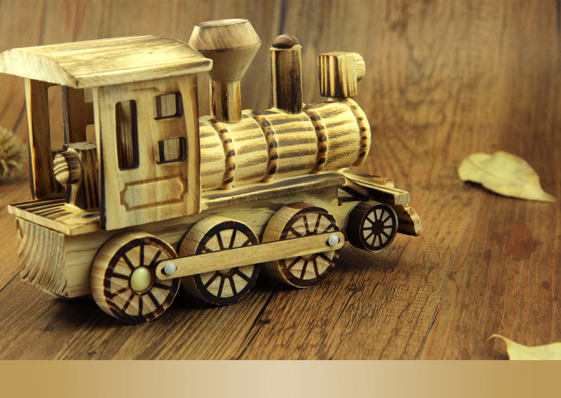 Handmade Wooden Simulation Locomotive Wooden Toy Children's Wooden Car Model Toy Retro Steam Train Model Handmade Wooden Simulation Locomotive Wooden Toy Children's Wooden Car Model Toy Retro Steam Train Model