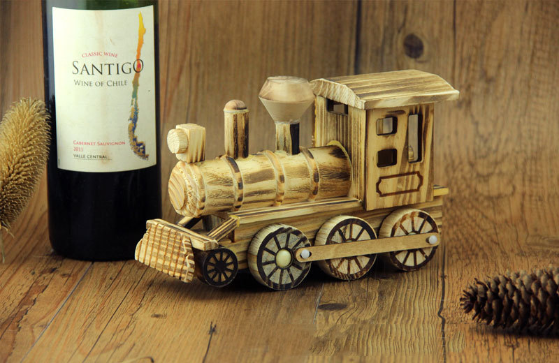 Handmade Wooden Simulation Locomotive Wooden Toy Children's Wooden Car Model Toy Retro Steam Train Model Handmade Wooden Simulation Locomotive Wooden Toy Children's Wooden Car Model Toy Retro Steam Train Model