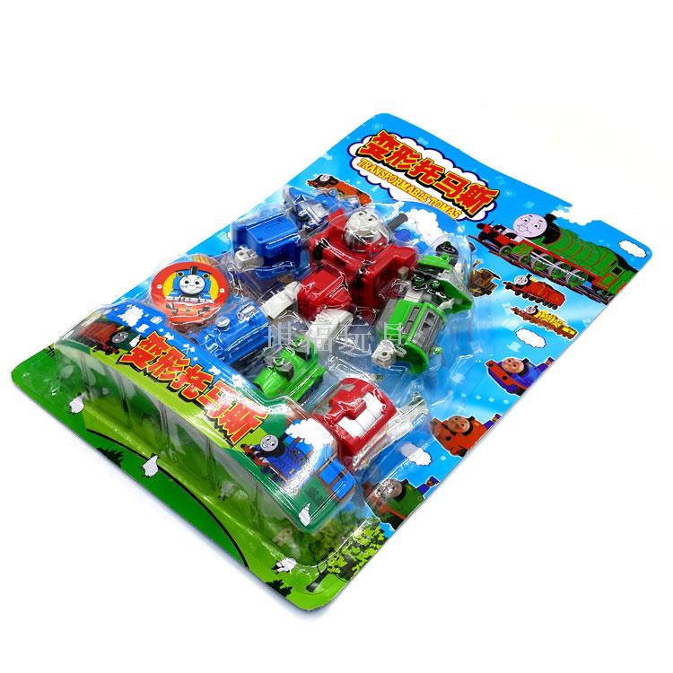 Deformation robot triplex deformation toy deformation car Thomas train with light butterfly C