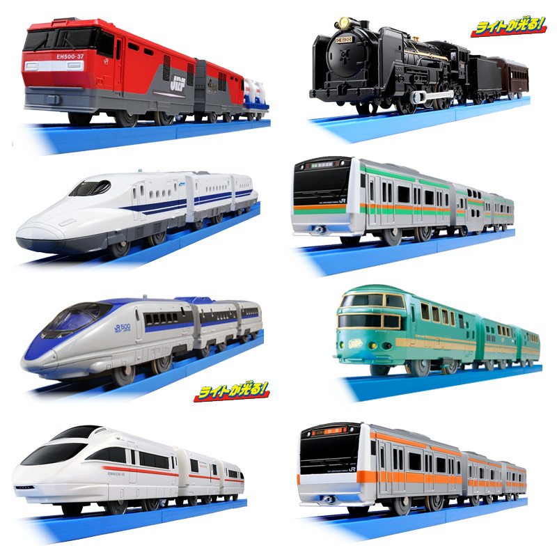Authentic Multi * US Electric Track Three-Section Locomotive Boy Electric Train Toy Bullet Train High-Speed Rail Transport Truck