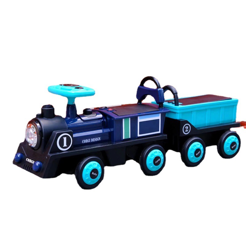 Children's Electric Train Self-Driving Battery Car Four-Wheel Double Drive Telecontrol Car Men and Women Baby's Toy Car