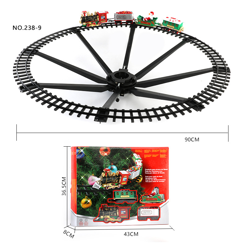 Foreign Trade Electric Christmas Train Electric Sound and Light Hanging Christmas Tree Christmas Rail Car Christmas Gift Toy