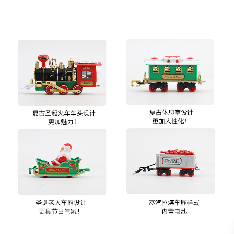 Foreign Trade Electric Christmas Train Electric Sound and Light Hanging Christmas Tree Christmas Rail Car Christmas Gift Toy