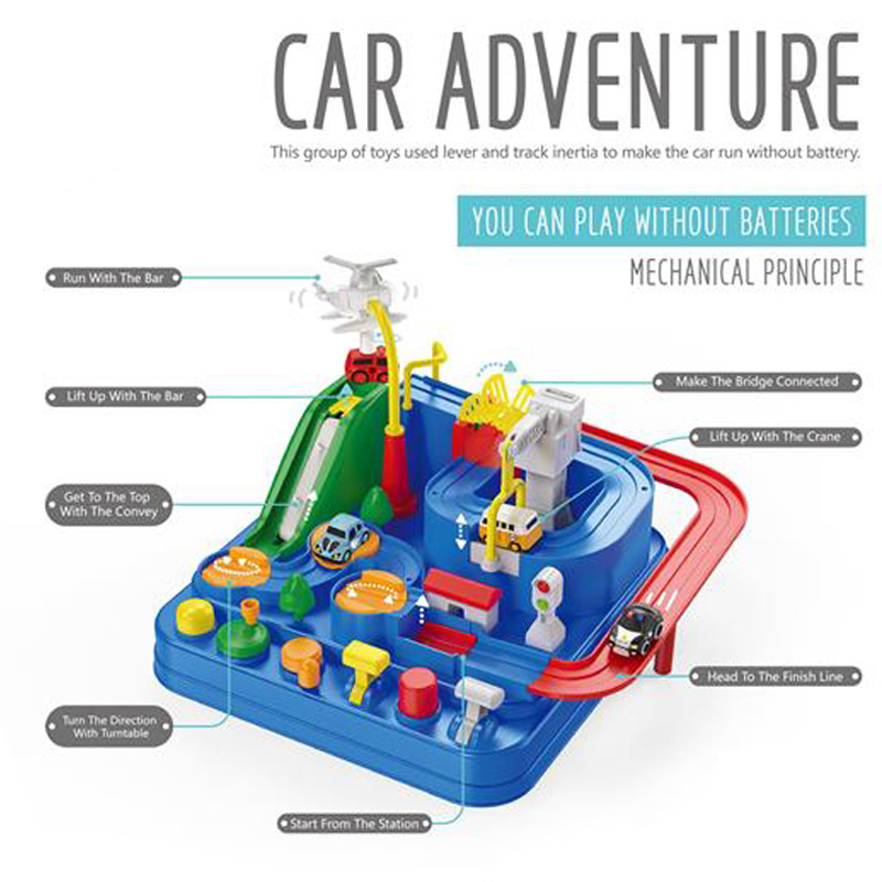 Car Entrance Adventure Small Train Inertia Educational Toy Car Engineering Vehicle Parking Lot Macaron Color Rail Car
