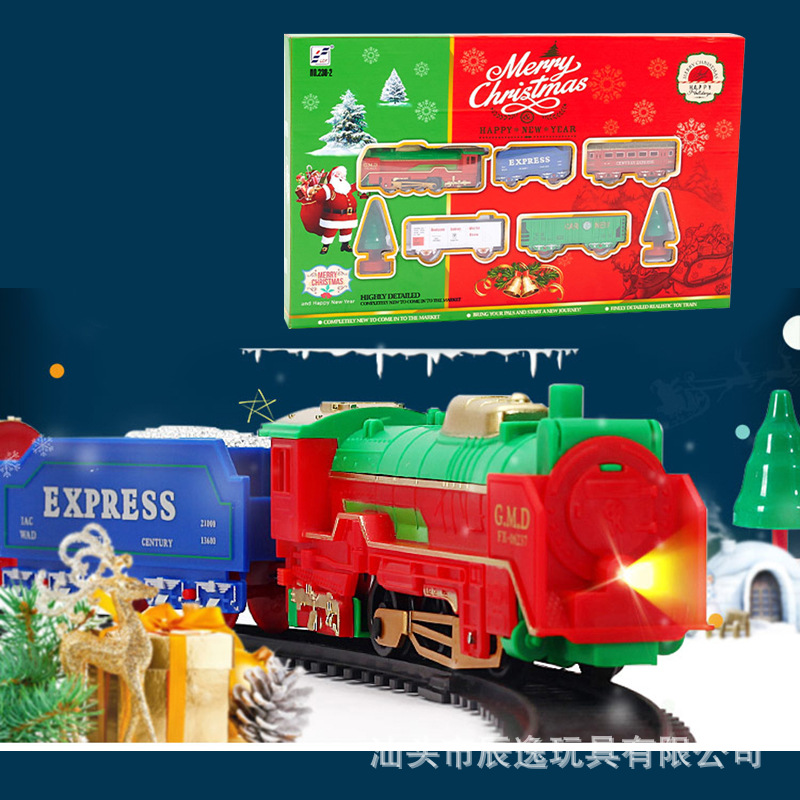 Foreign Trade Hot Selling Classical Track Train Christmas Toys Children's Educational Electric Track Train Car Toy