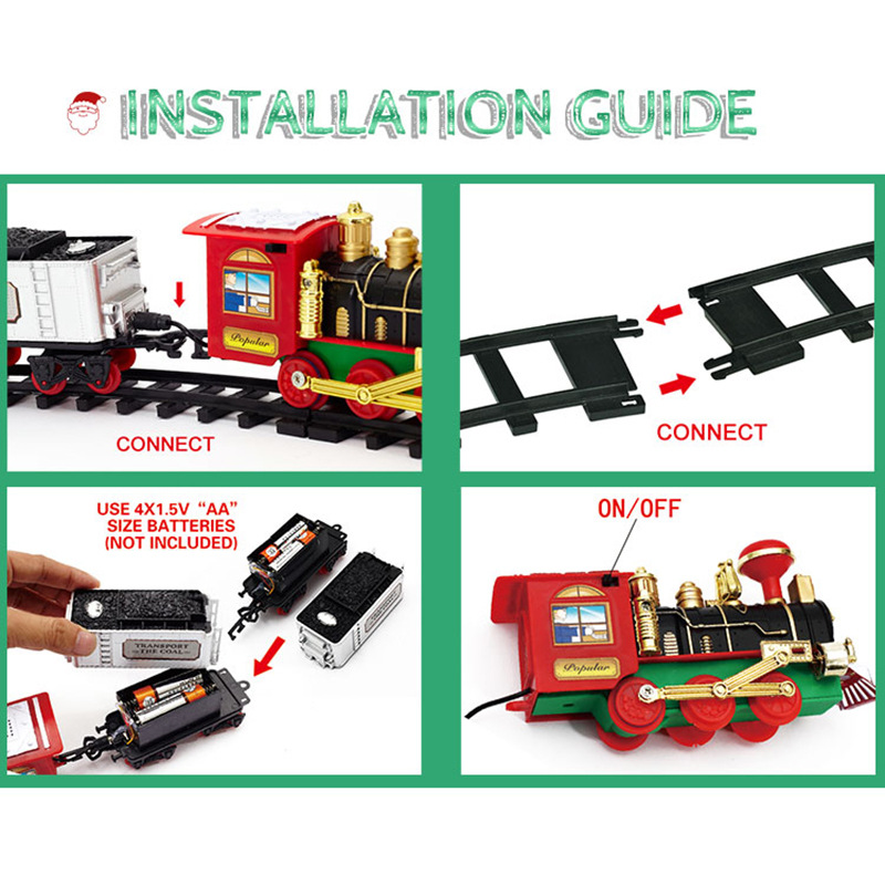 Foreign Trade Hot Selling Classical Track Train Christmas Toys Children&#039;s Educational Electric Track Train Car Toy