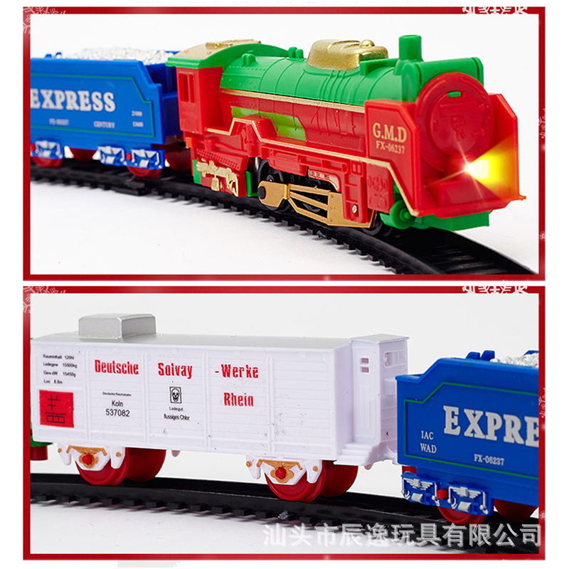 Foreign Trade Hot Selling Classical Track Train Christmas Toys Children's Educational Electric Track Train Car Toy