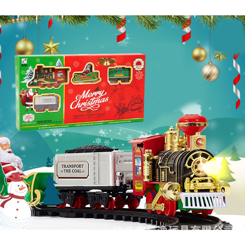 Foreign Trade Hot Selling Classical Track Train Christmas Toys Children's Educational Electric Track Train Car Toy
