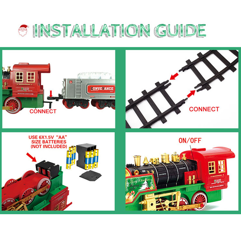 Foreign Trade Hot Selling Classical Track Train Christmas Toys Children's Educational Electric Track Train Car Toy