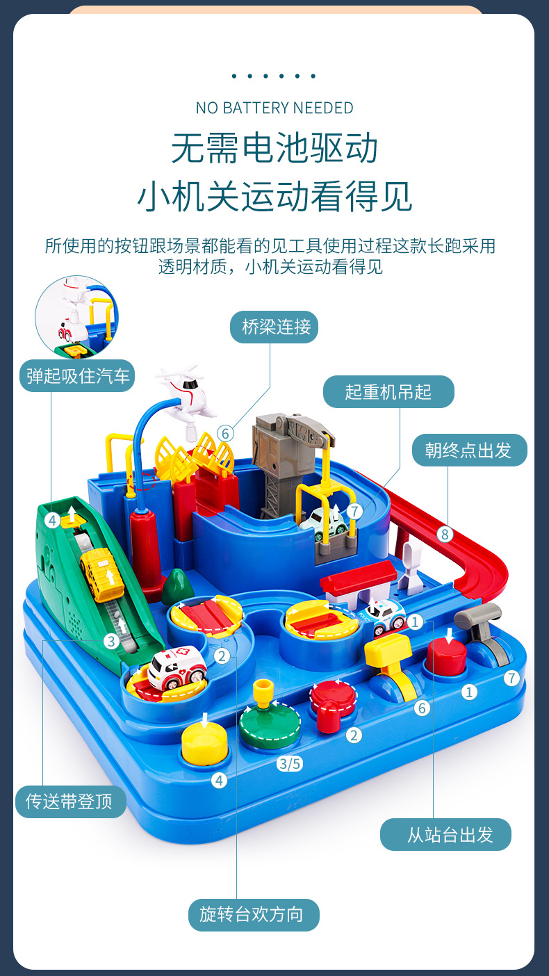 Car Entrance Adventure TikTok Same Small Train Rail Car Parking Lot Children's Toy New Year Gift Car Entrance Adventure TikTok Same Small Train Rail Car Parking Lot Children's Toy New Year Gift