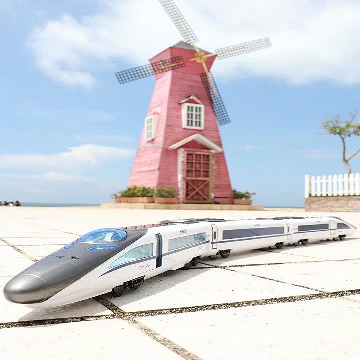 [buy one, get three free] oversized harmony remote control train toy can be recharged electric car children boy birthday gift